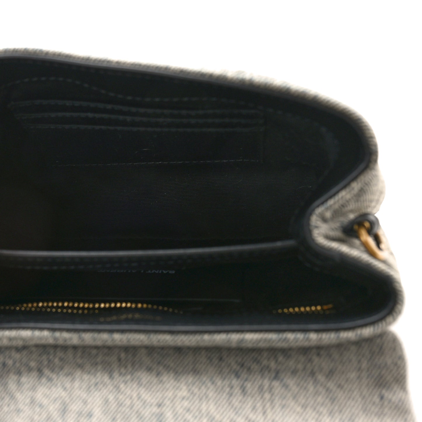 Denim Y Quilted Monogram Toy Loulou Crossbody Bag Grey
