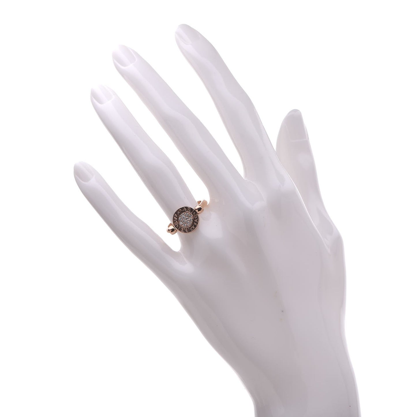 BVLGARI 18K Rose Gold Diamond Mother of Pearl Bvlgari Bvlgari Ring 46.5 5