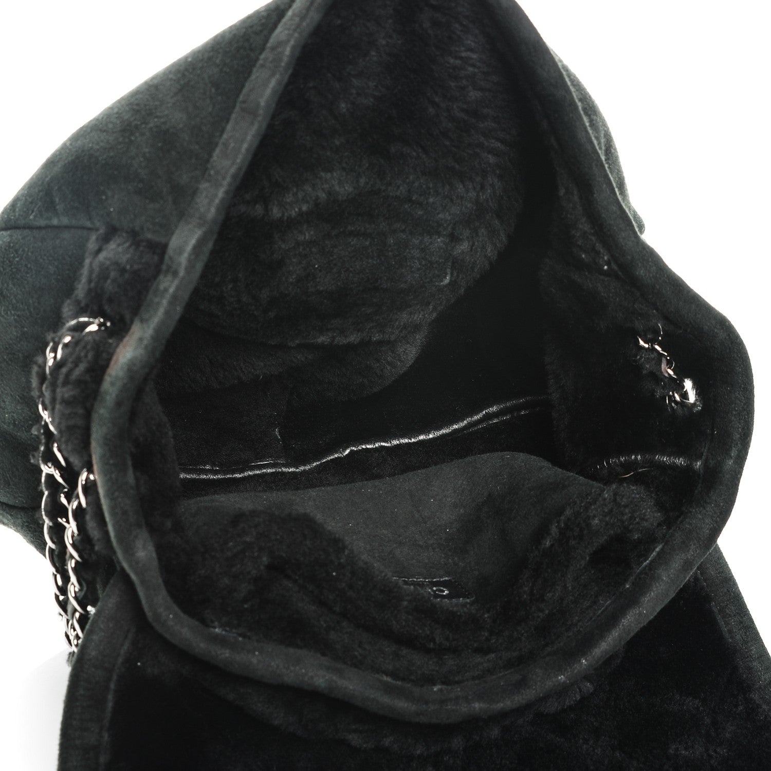 Chanel Shearling Quilted Mademoiselle Flap Black 5 of 9