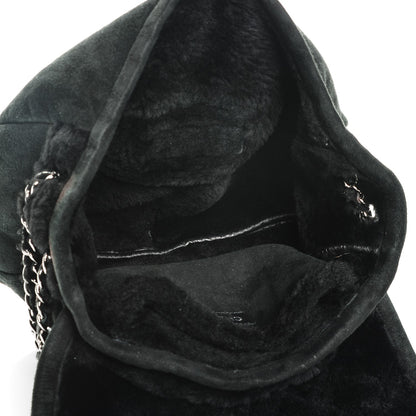 Chanel Shearling Quilted Mademoiselle Flap Black 5 of 9