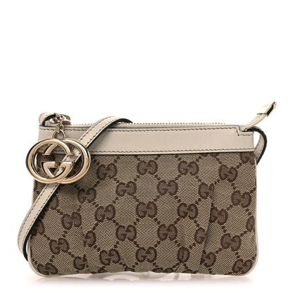 Gucci Monogram GG Heart Charm Crossbody Pochette White 1 of 10