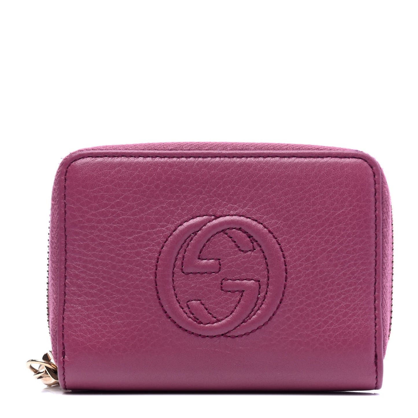 Pebbled Calfskin Soho Compact Disco Zip Around Wallet Peonia Flower