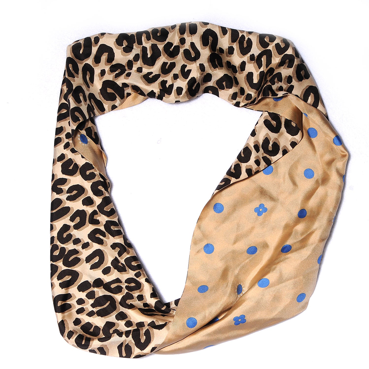Louis Vuitton Silk Leopard Snood Scarf Beige 1 of 5