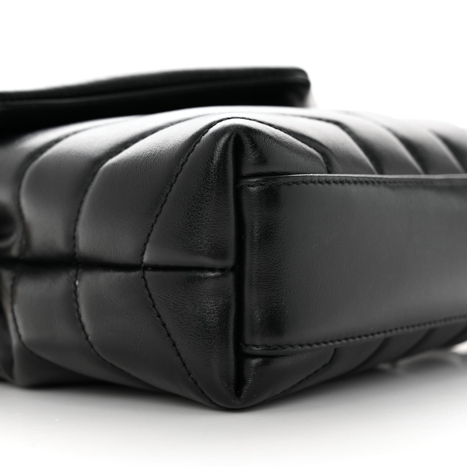 Saint Laurent Calfskin Y Quilted Monogram Toy Loulou Crossbody Bag Black 8 of 19
