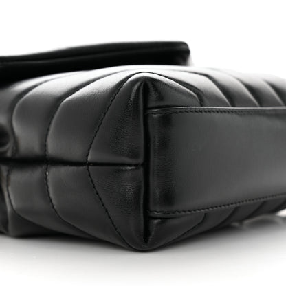 Saint Laurent Calfskin Y Quilted Monogram Toy Loulou Crossbody Bag Black 8 of 19