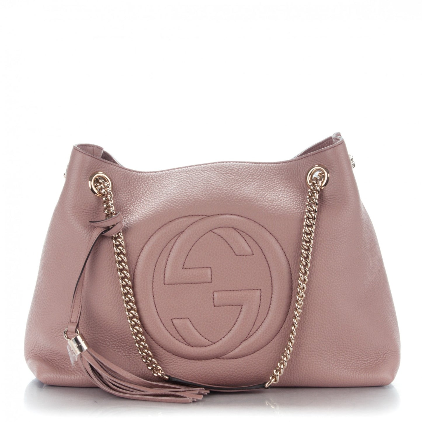 Pebbled Calfskin Medium Soho Chain Shoulder Bag Dark Cipria