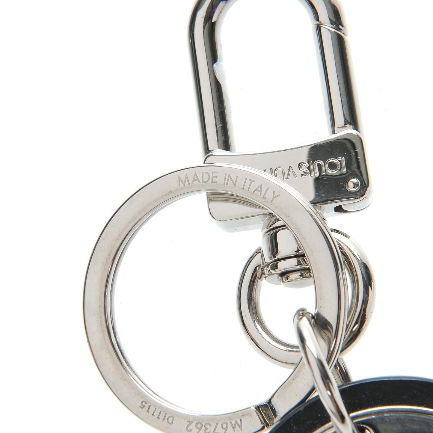 LV Cut Circle Key Holder Silver