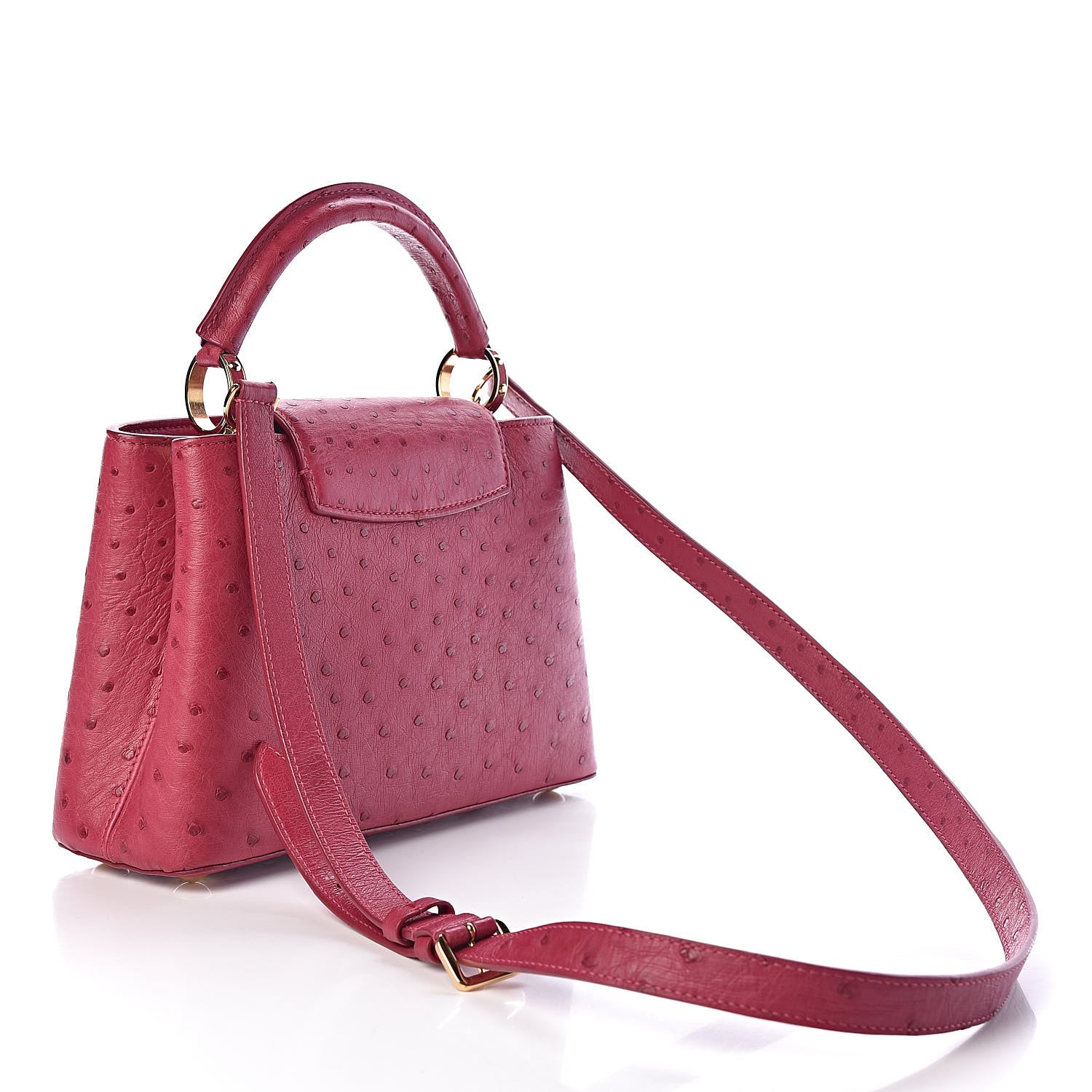 Louis Vuitton Ostrich Capucines BB Berry 3 of 9