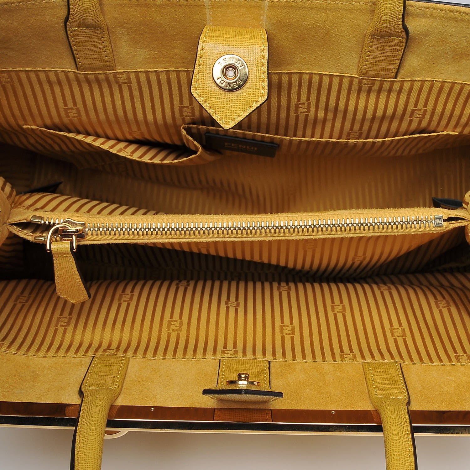 Fendi Vitello Elite Regular 2Jours Tote Mustard 8 of 11
