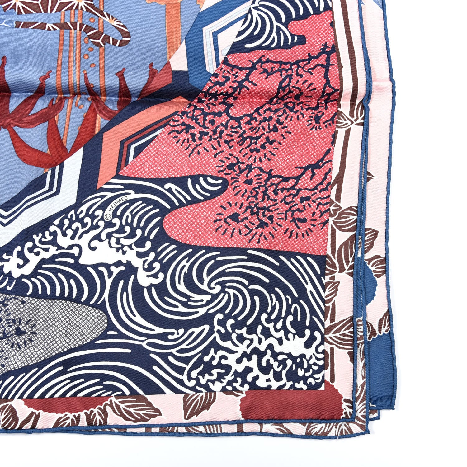 Hermes Silk Ex Libris En Monogram Kimonos Scarf 90 5 of 5