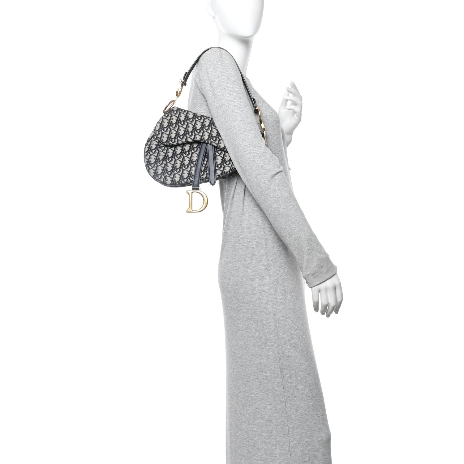 Christian Dior Oblique Saddle Bag Blue 2 of 12