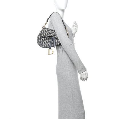 Christian Dior Oblique Saddle Bag Blue 2 of 12