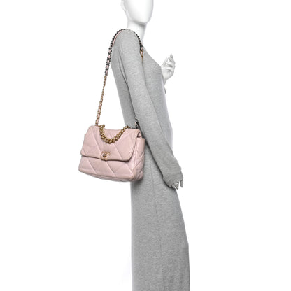 Chanel Lambskin Quilted Large Chanel 19 Flap Light Pink 2 of 16