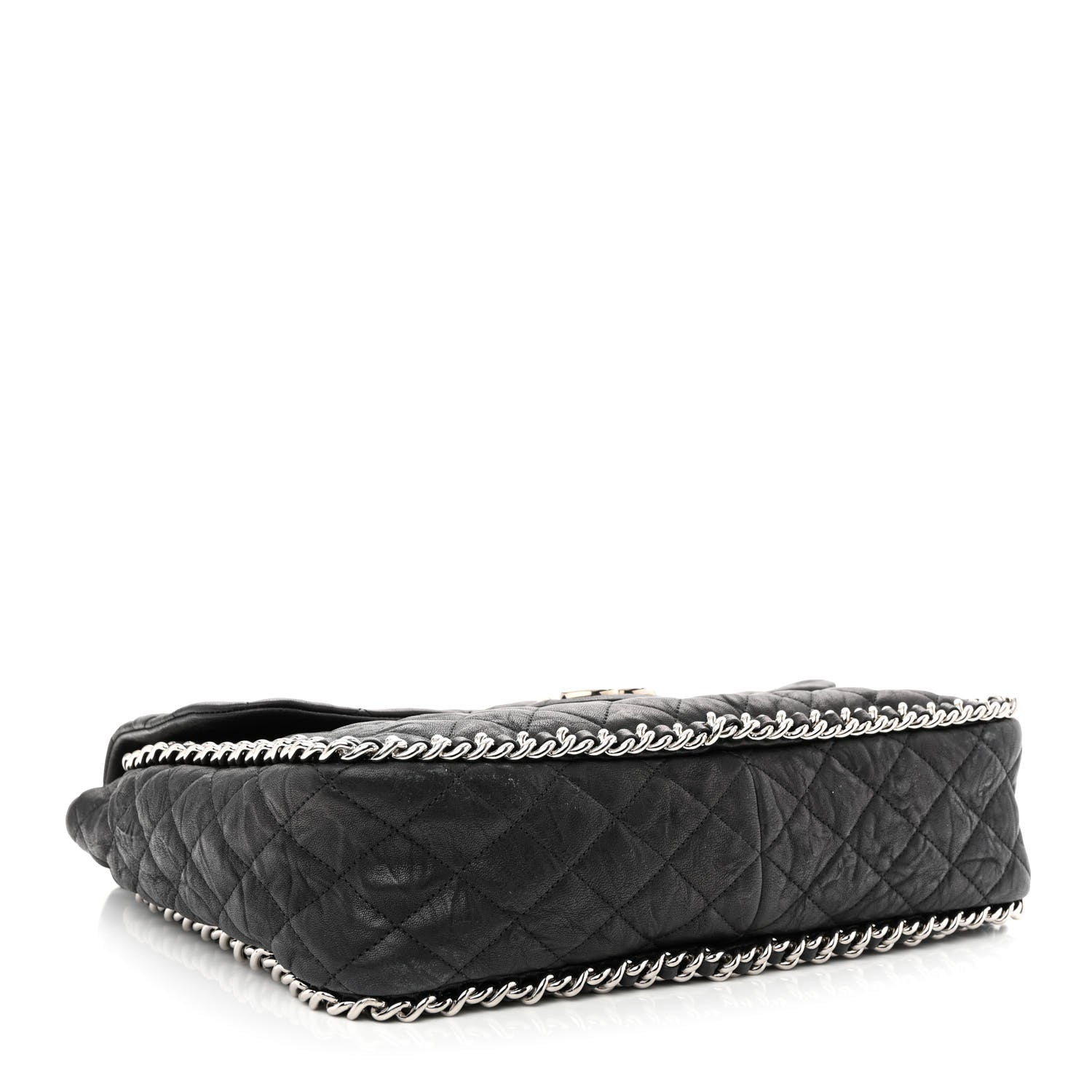 Chanel Washed Lambskin Quilted Maxi Chain Around Flap Black 4 of 11