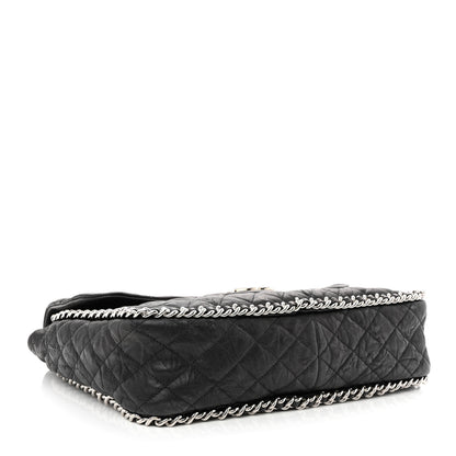 Chanel Washed Lambskin Quilted Maxi Chain Around Flap Black 4 of 11