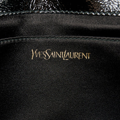 Saint Laurent Textured Patent Monogram Large Belle De Jour Clutch Black 6 of 8
