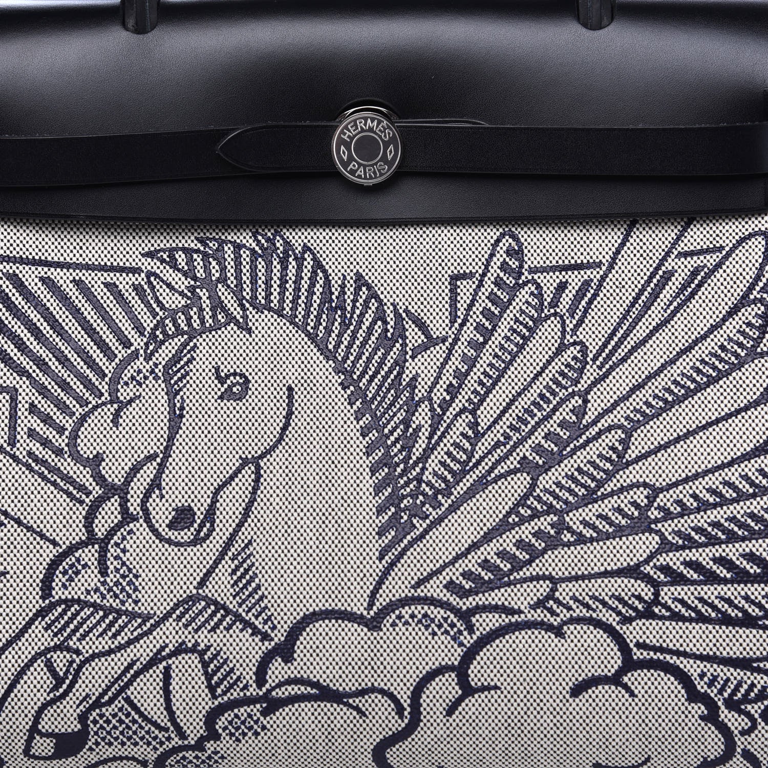 Hermes Vache Hunter Toile Pegase Pop Herbag Zip Retourne 31 PM Bleu Indigo 6 of 9