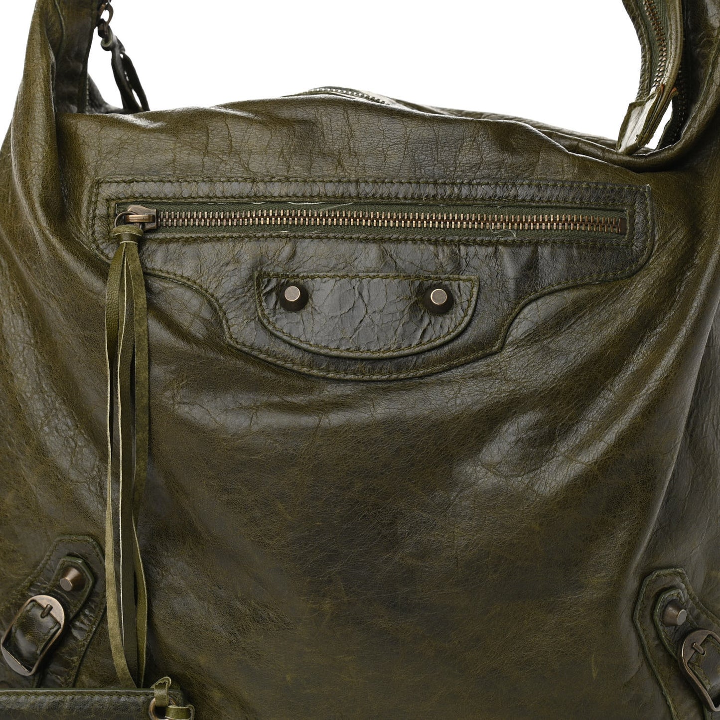Agneau Classic Hardware Day Hobo Olive