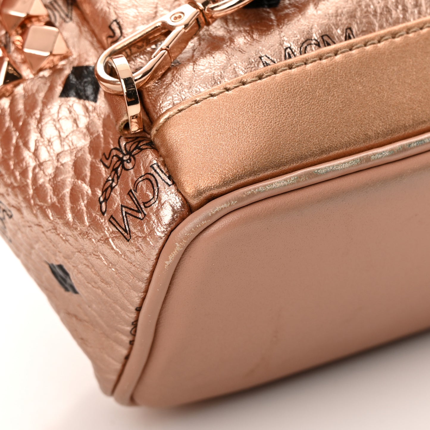 Metallic Visetos Studded X-Mini Bebe Boo Backpack Champagne Gold