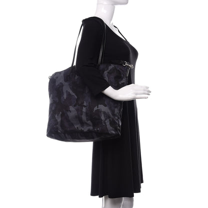Prada Tessuto Nylon Stampato Camouflage Tote Blue 3 of 9