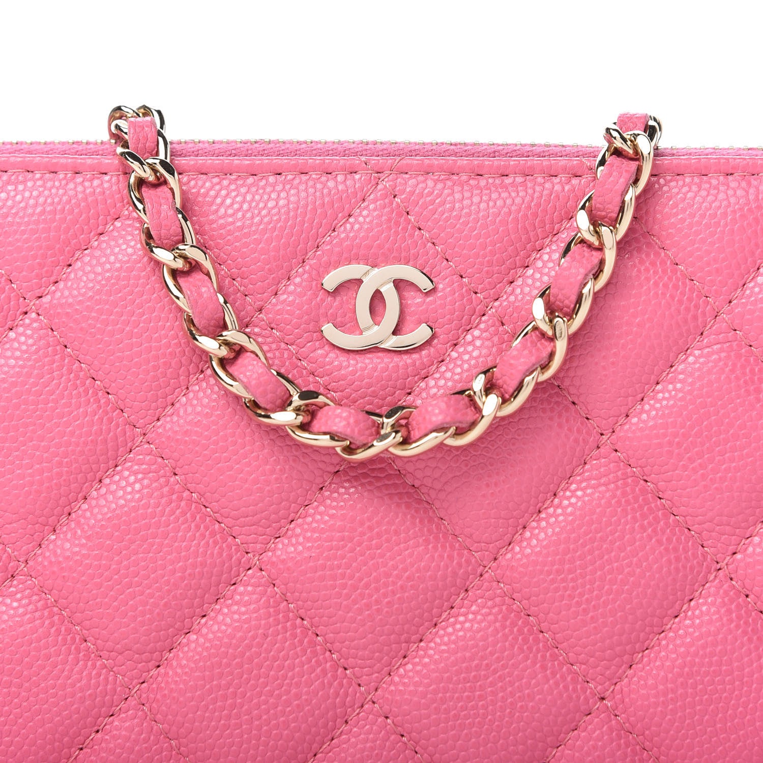 Chanel Caviar Quilted Small Clutch With Chain Pink 10 of 10