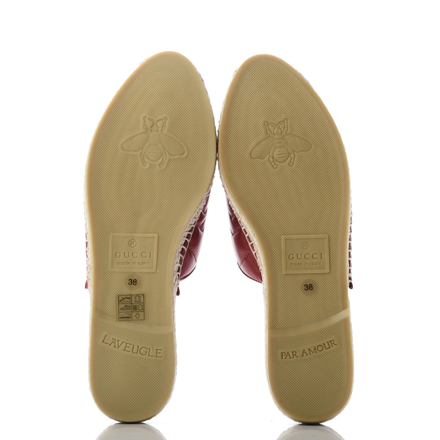 Gucci Nappa Matelasse GG Marmont Espadrille Slippers 38 Hibiscus Red 5 of 12