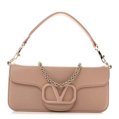 Valentino Garavani Calfskin Enamel Vlogo Loco Shoulder Bag Rose Cannelle 1 of 14