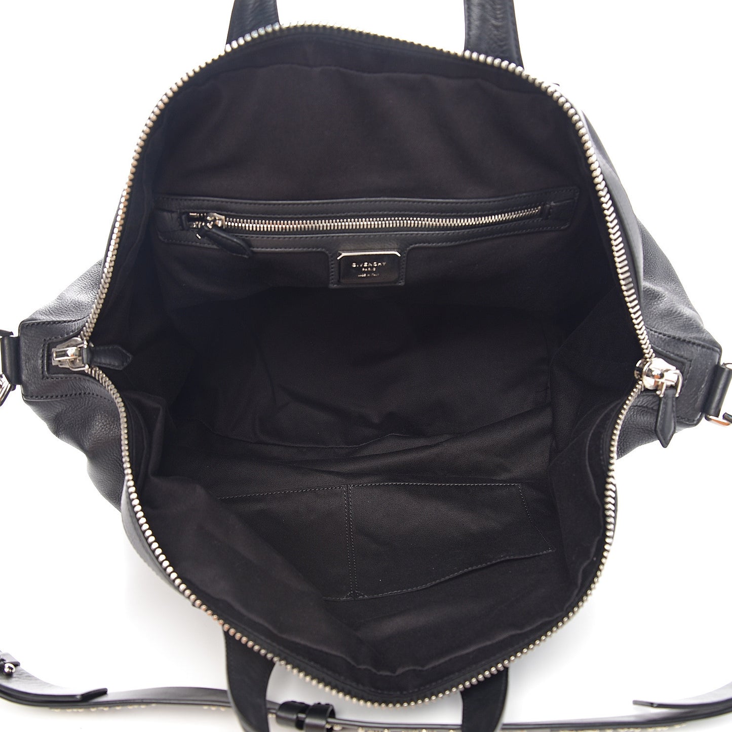 Waxed Calfskin Studded Medium Nightingale Black