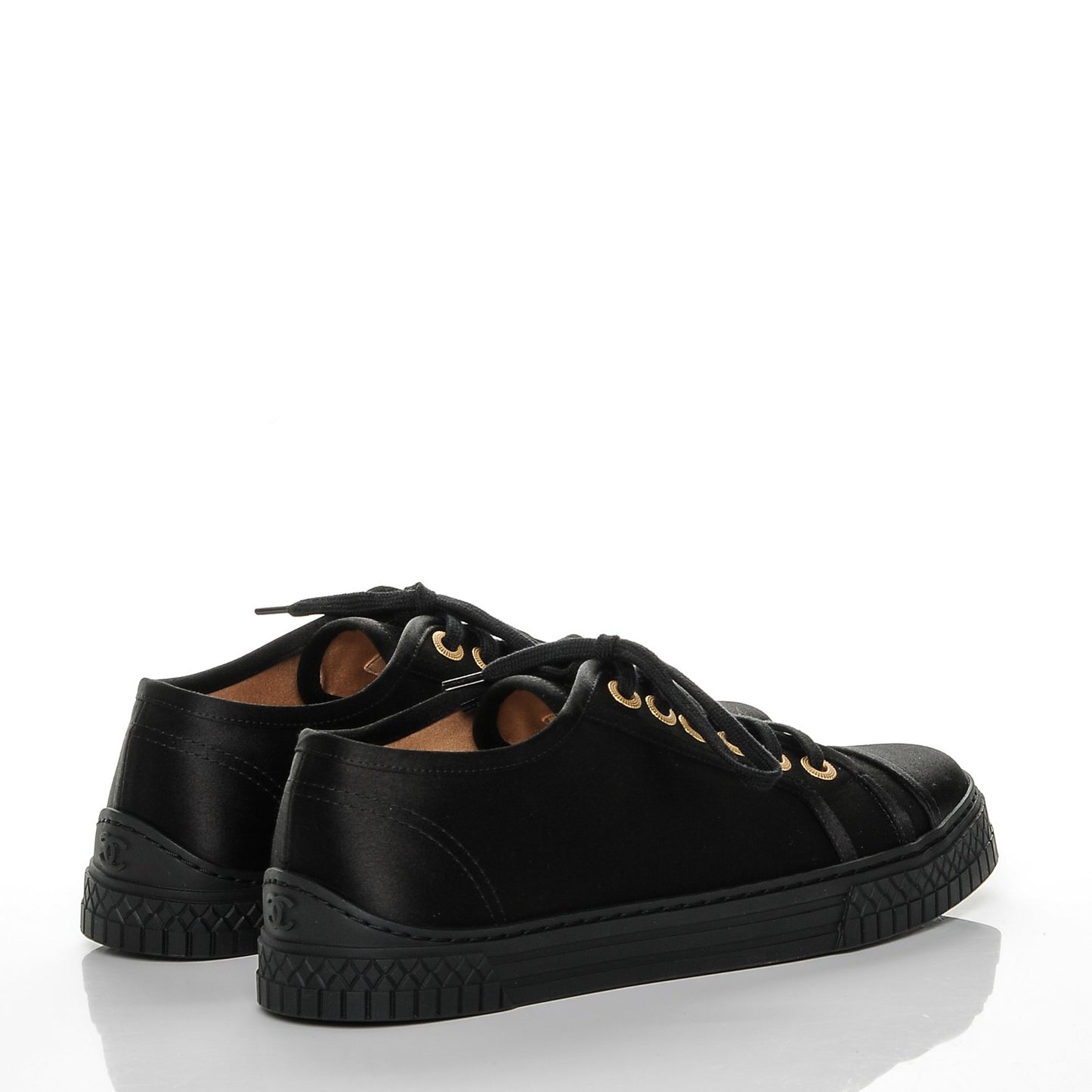 Satin Low Top CC Sneakers 37 Black