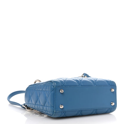 Christian Dior Lambskin Cannage Mini Lady Dior Blue 4 of 11