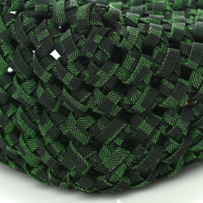 Fendi Fabric Jacquard F is Fendi FF 1974 Woven Knotted Mini Mon Tresor Bucket Bag Verde Black 10 of 10