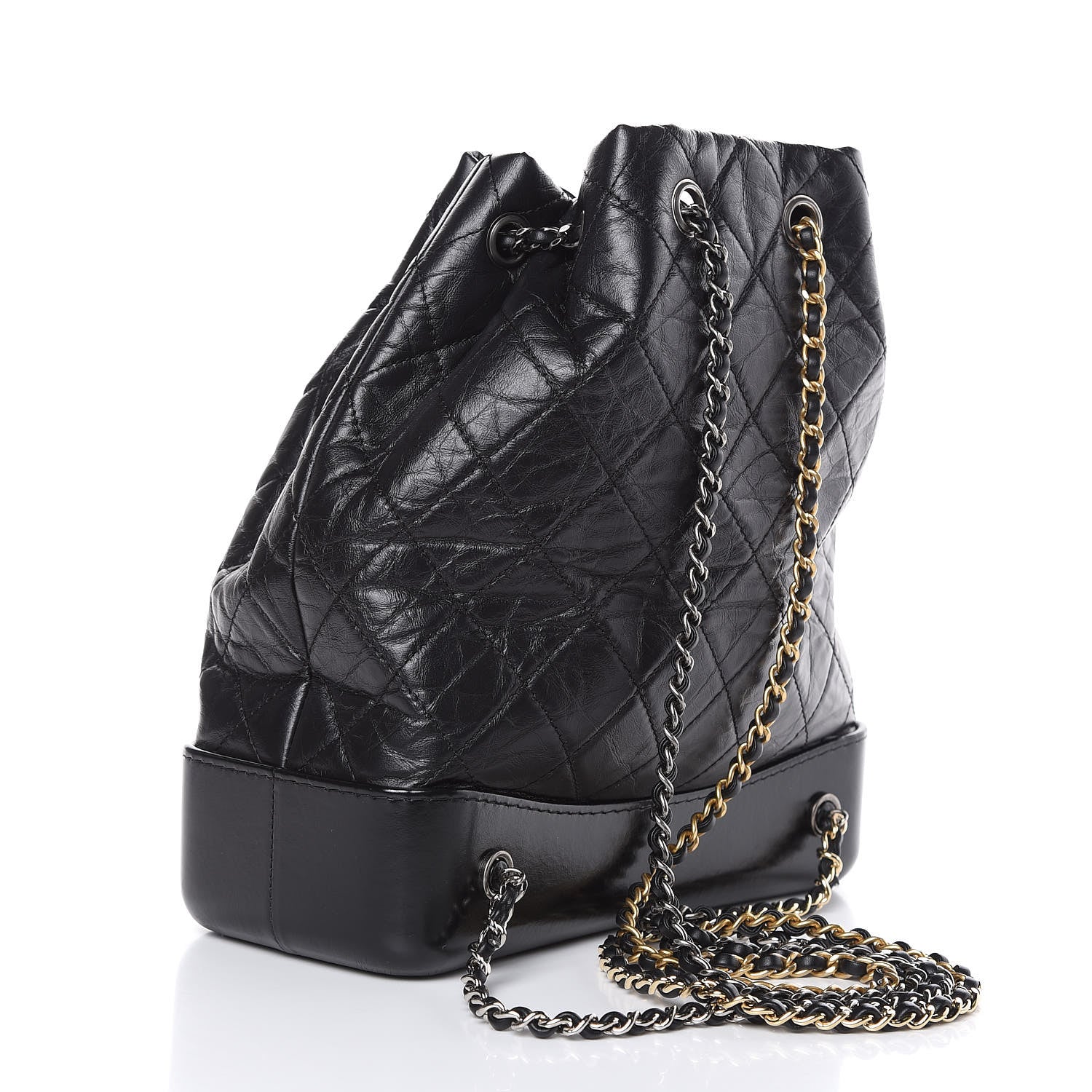 Chanel Aged Calfskin Quilted Gabrielle Backpack Black 3 of 12