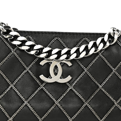 Chanel Calfskin Chain Stitch Clutch Black 8 of 11
