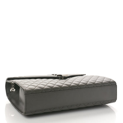 Saint Laurent Grain De Poudre Textured Mixed Matelasse Large Triquilt Monogram Satchel Earth 4 of 8
