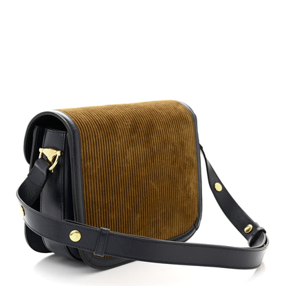 Gucci Lanzo Stretch Cord Azalea Calfskin Horsebit 1955 Shoulder Bag New Mud Blue 3 of 11