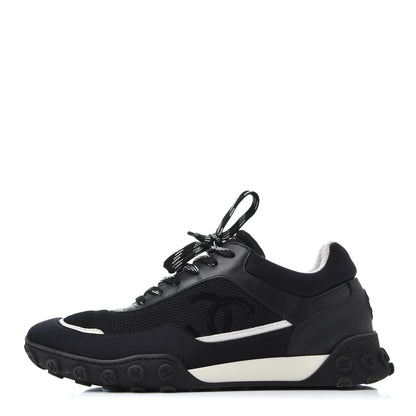Chanel Calfskin Mesh Lycra Sneakers 39 Black 1 of 22