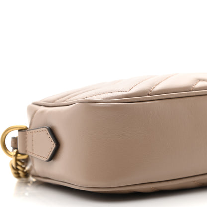 Gucci Calfskin Matelasse Mini GG Marmont Chain Shoulder Bag Porcelain Rose 9 of 10
