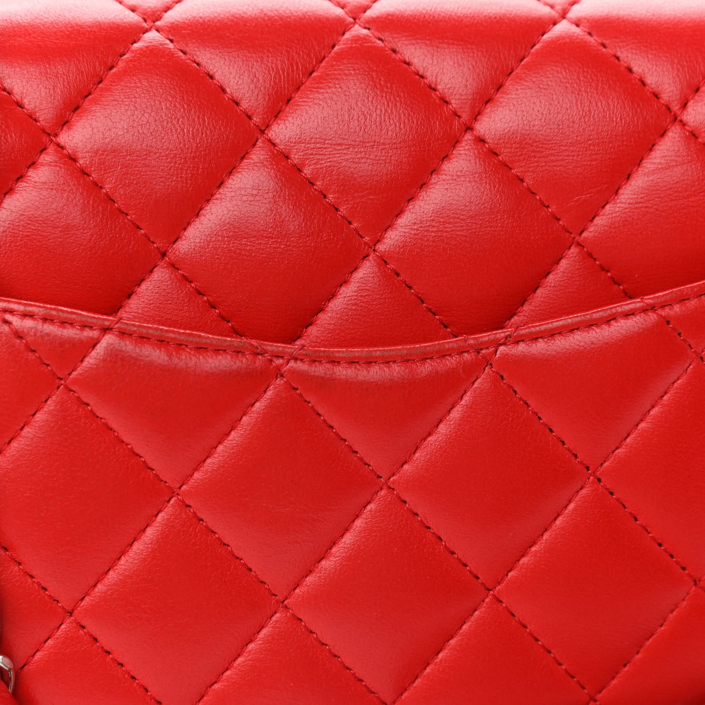 Lambskin Quilted Mini Square Flap Red
