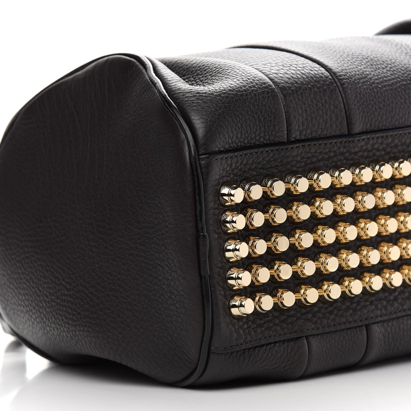 Soft Pebbled Lambskin Rocco Brown Pale Gold Hardware