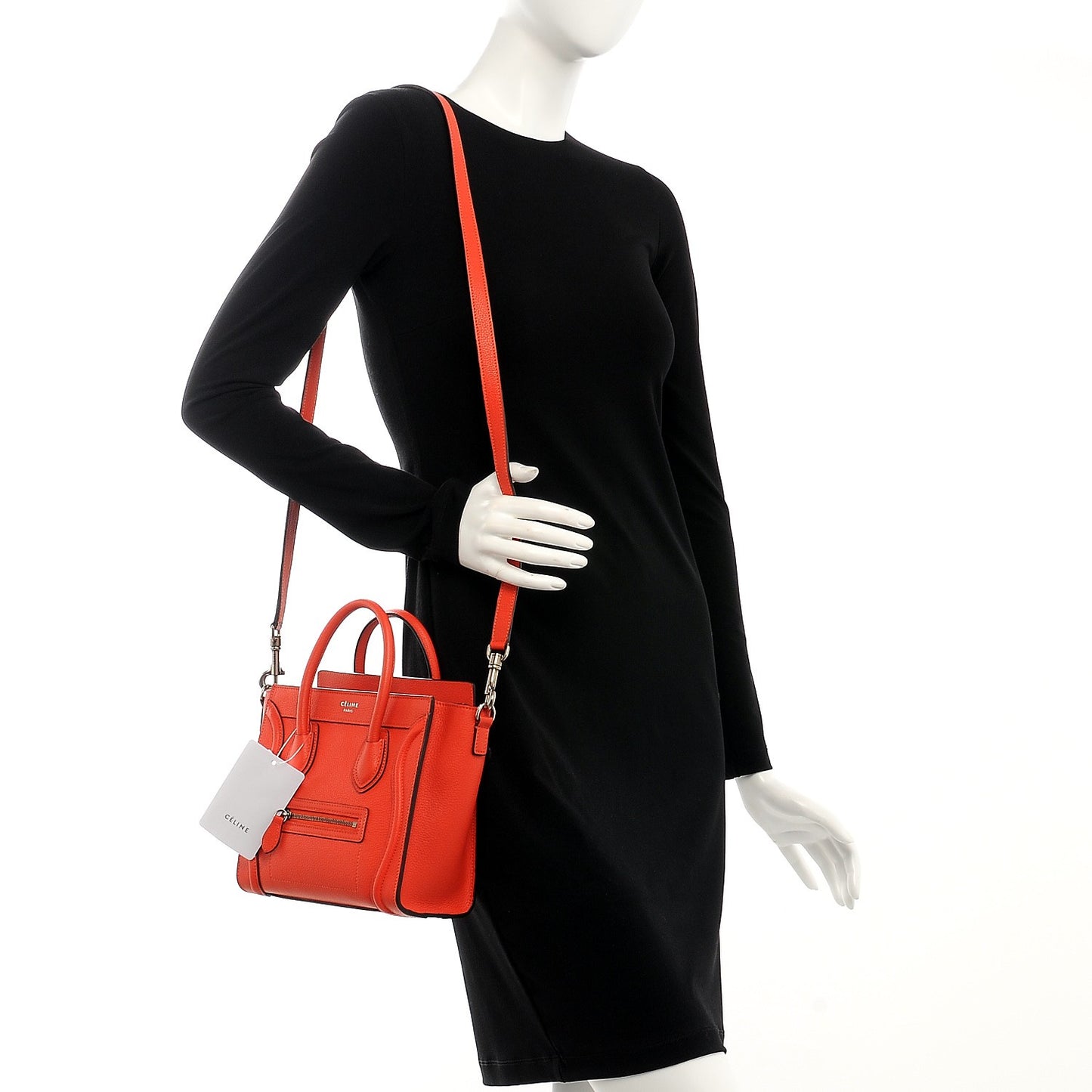 Drummed Calfskin Nano Luggage Vermillion