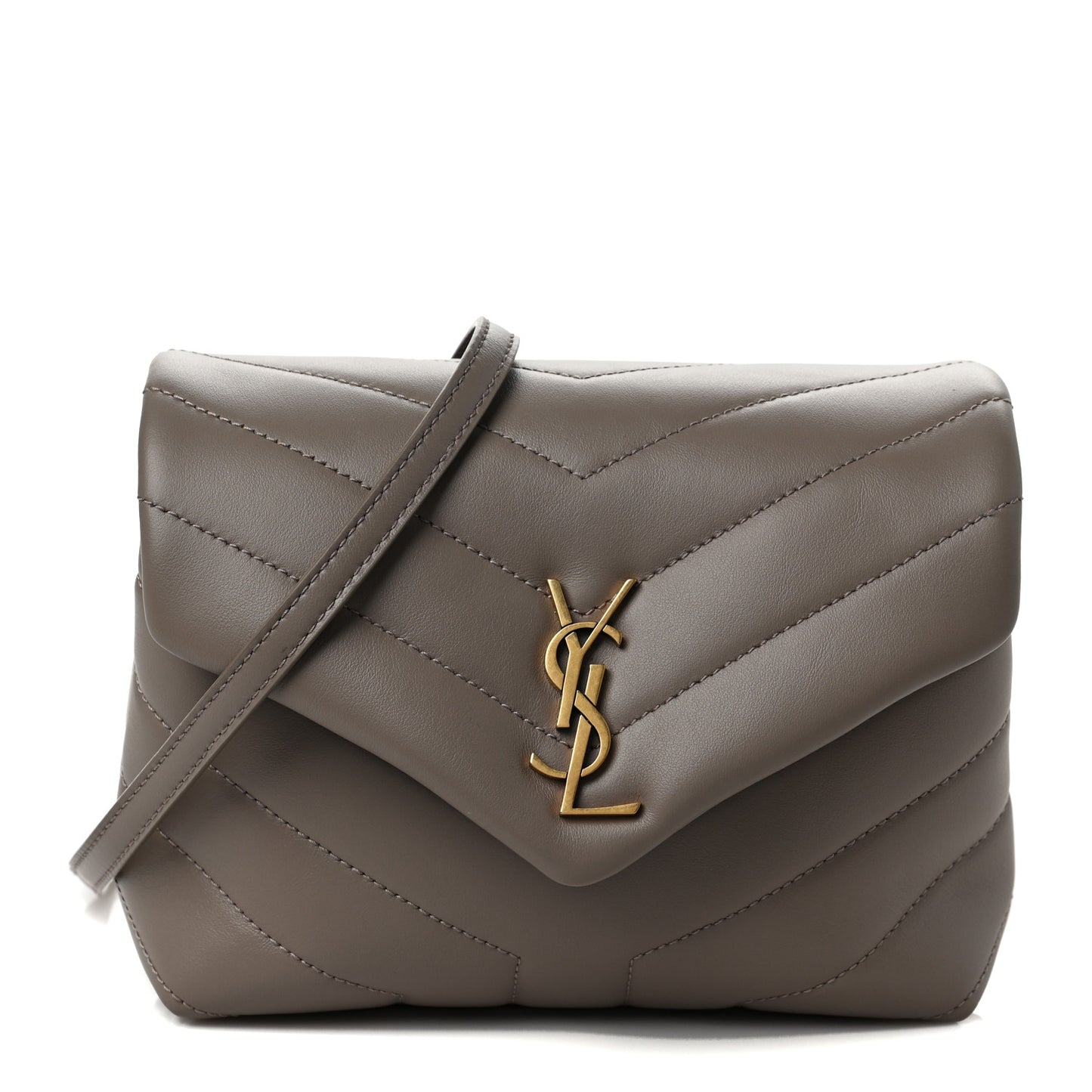 Calfskin Y Quilted Monogram Toy Loulou Crossbody Bag Taupe