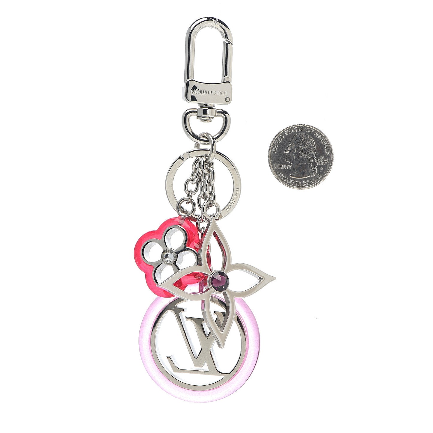 Colorline Bag Charm Key Holder Pink Glitter