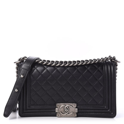 Chanel Lambskin Quilted Medium Boy Flap Black 1 of 11