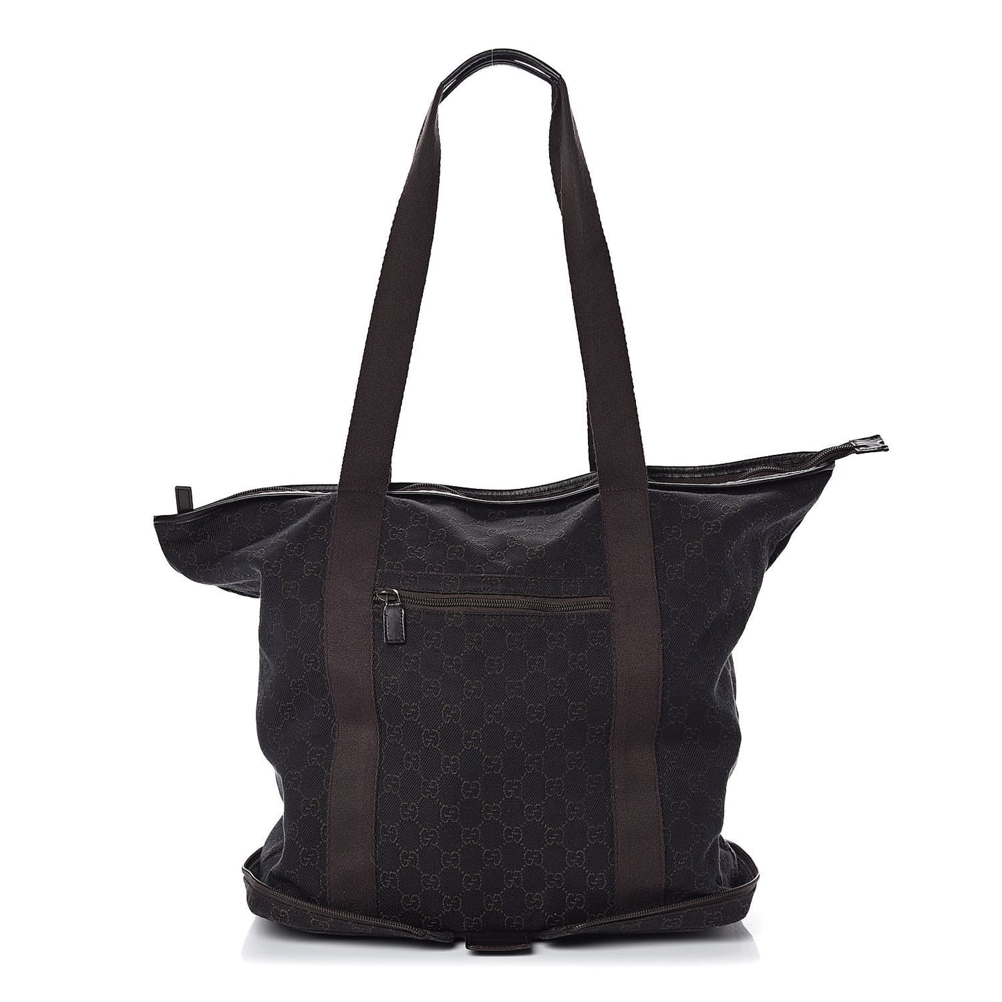 Denim Monogram Large Collapsible Travel Tote Dark Brown