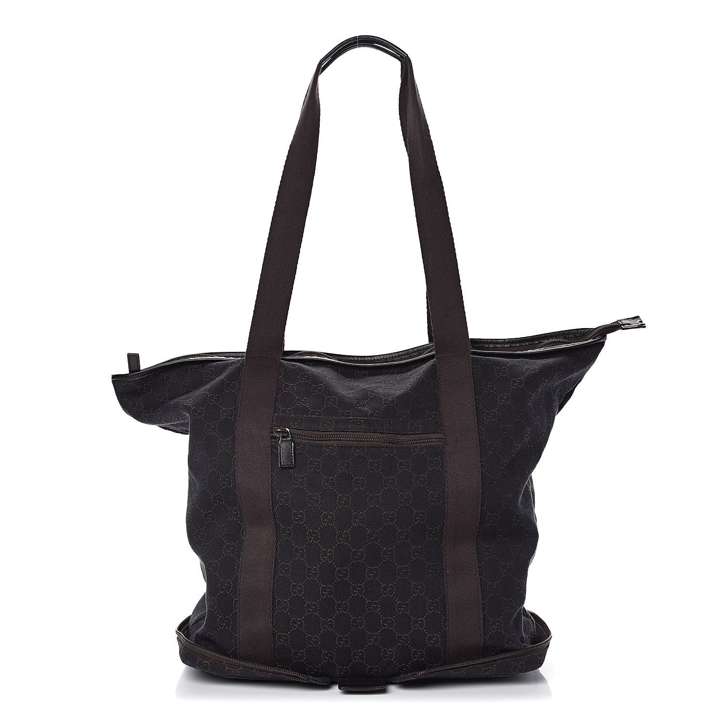 Gucci Denim Monogram Large Collapsible Travel Tote Dark Brown 1 of 9