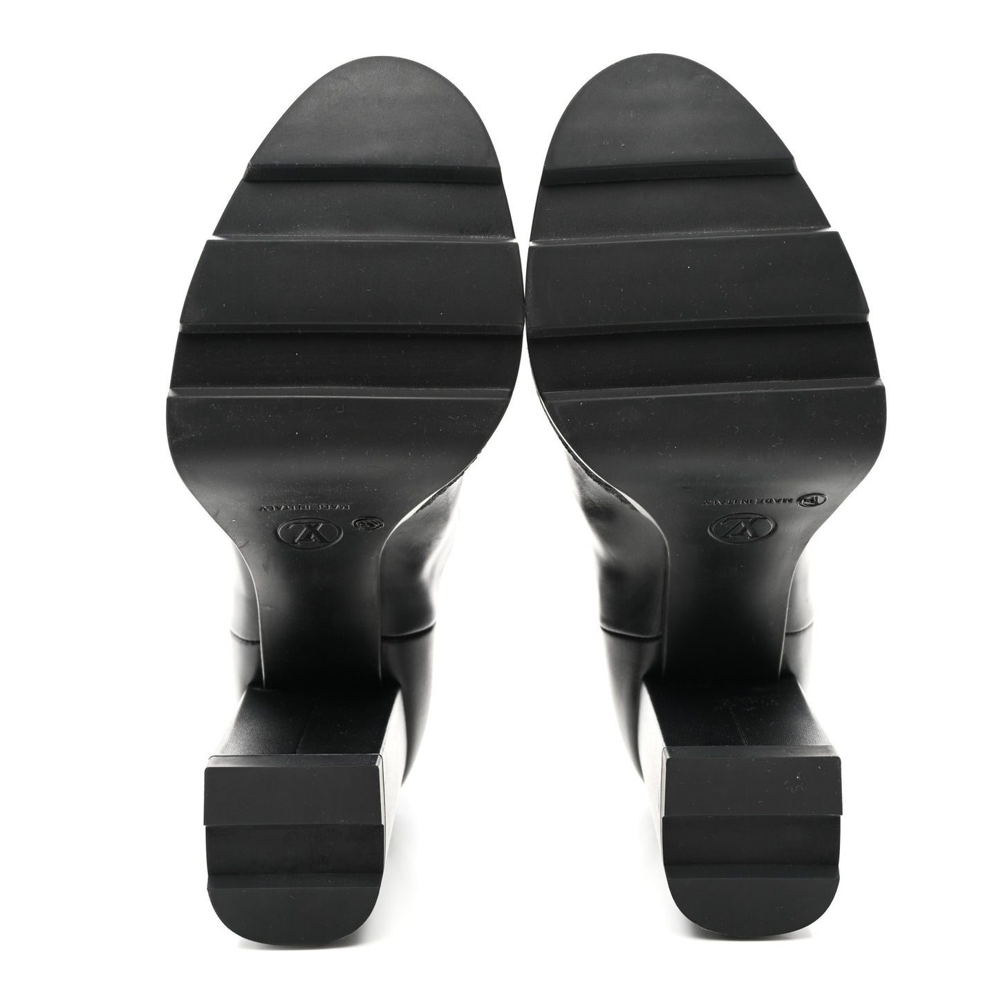 Calfskin Monogram LV Beaubourg Platform Ankle Boots 40 Black
