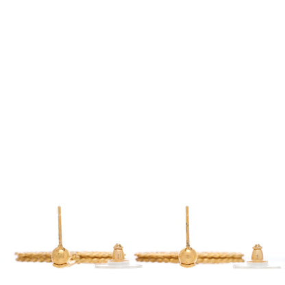 Chanel CC Drop Earrings Matte Gold 3 of 4