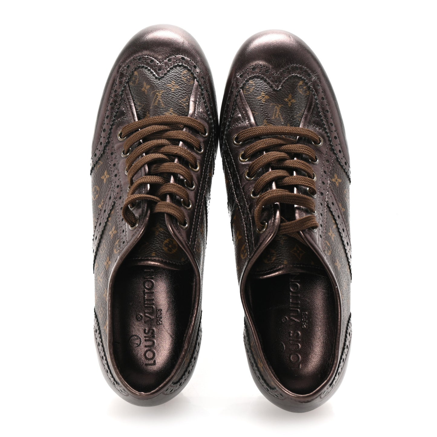 Calfskin Monogram Lyrics Sneakers 38 Bronze
