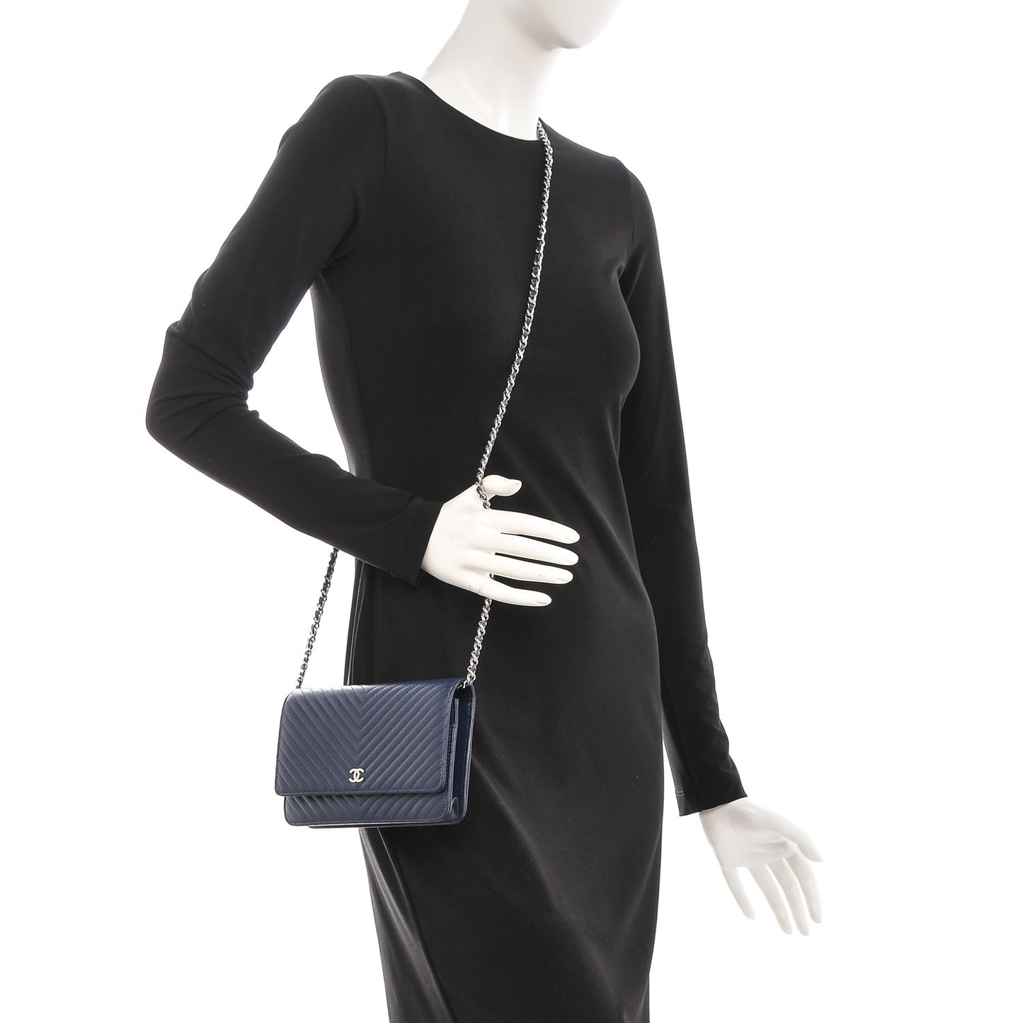 Caviar Chevron Wallet On Chain WOC Navy