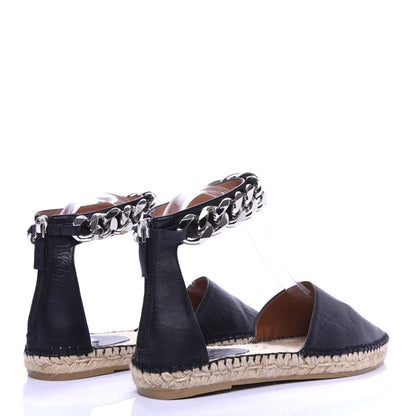 Givenchy Lambskin Ankle Chain Maremma Espadrilles 38 Black 4 of 9